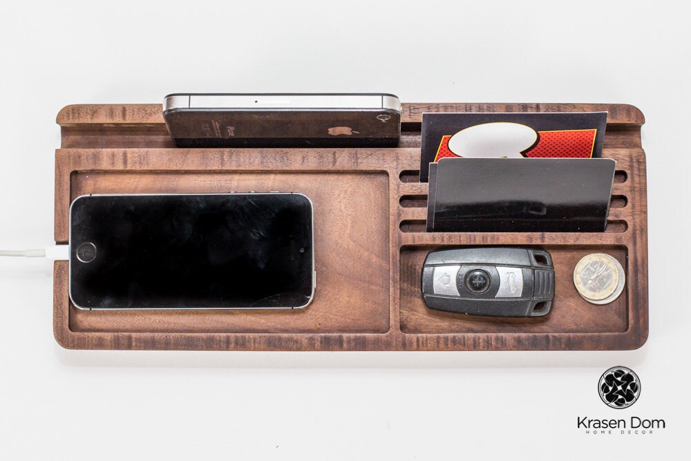 Wooden desk organizer engraved desk accessories personalized