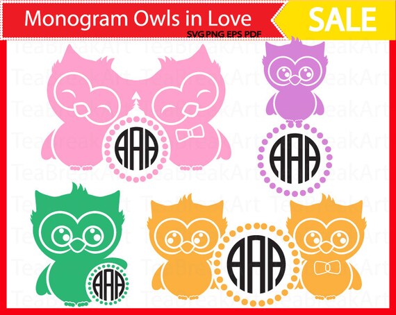 Download Circle Owl Frame Monogram digital cutting files clipart SVG