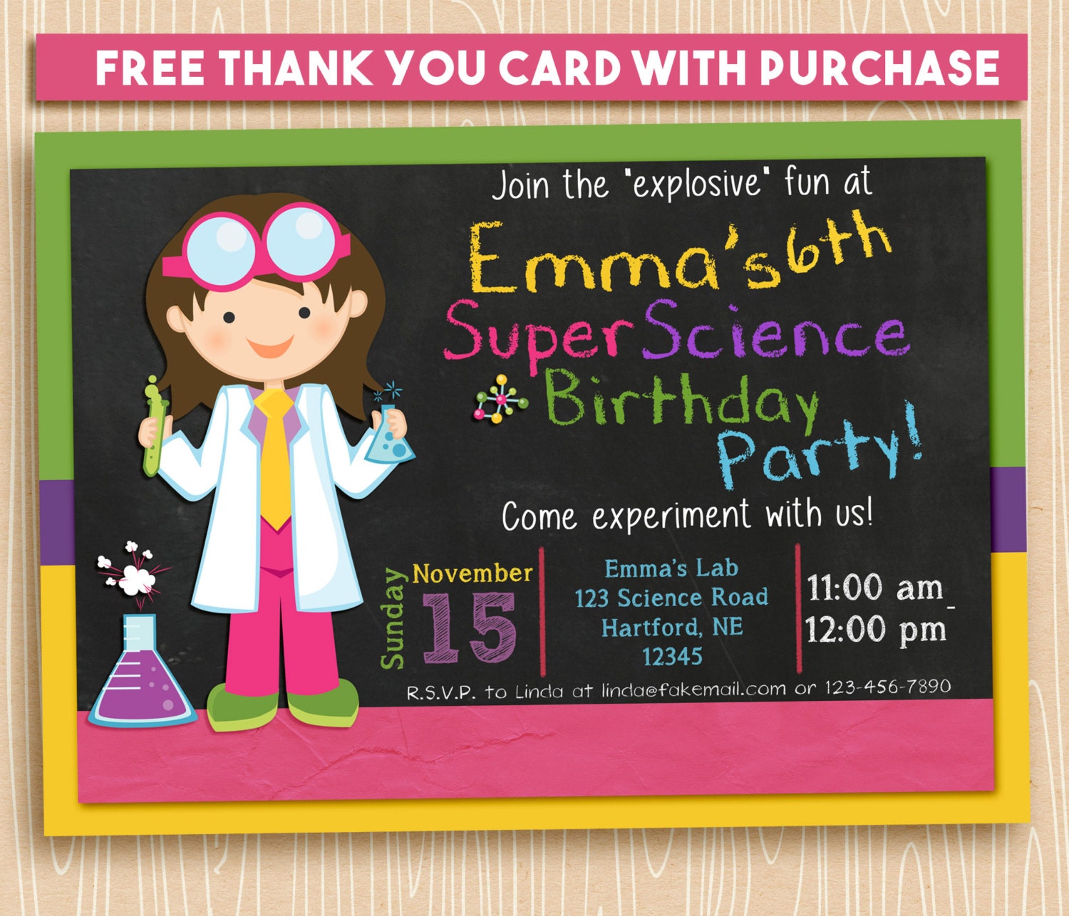 Free Printable Science Birthday Party Invitations 3