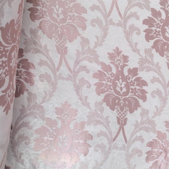 Pink Velvet Jacquard Damask Fabric 118'' Wide sold By