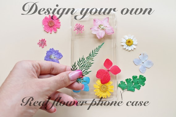 CUSTOM ORDER Pressed flower phone cases Clear resin phone cases Real flower phone cases, floral iPhone cases Samsung Galaxy iPhone 6
