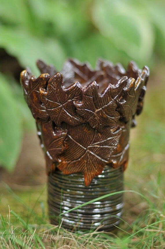 Autumn Leaves Vase by GivingHandsPottery on Etsy