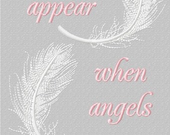 Angel Feathers Appear Machine Embroidery Design Pattern for 5x7 hoop by Titania Creations. Instant Download