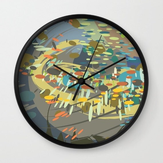 Items similar to Modern wall clock, Abstract contemporary art clock