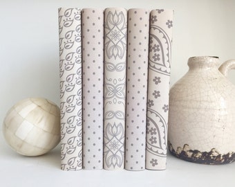 Neutral Color Decorative Books, Neutral Decor, Book Decor, Beige Book, Neutral Decorative Book Set, Paper Wrapped Books, Styled Bookshelf