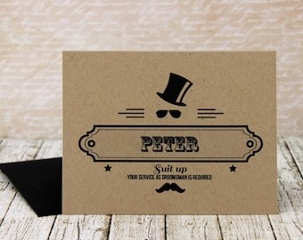 Hipster Groomsman Invitation - Groomsman Invitation - Will You Be My Groomsman - Groomsman Proposal - Groomsman Card - Groomsmen Gift