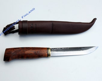 5" Scandinavian Handmade PUUKKO Hunting/Bushcraft/Survival Knife-Carbon Steel-Signed