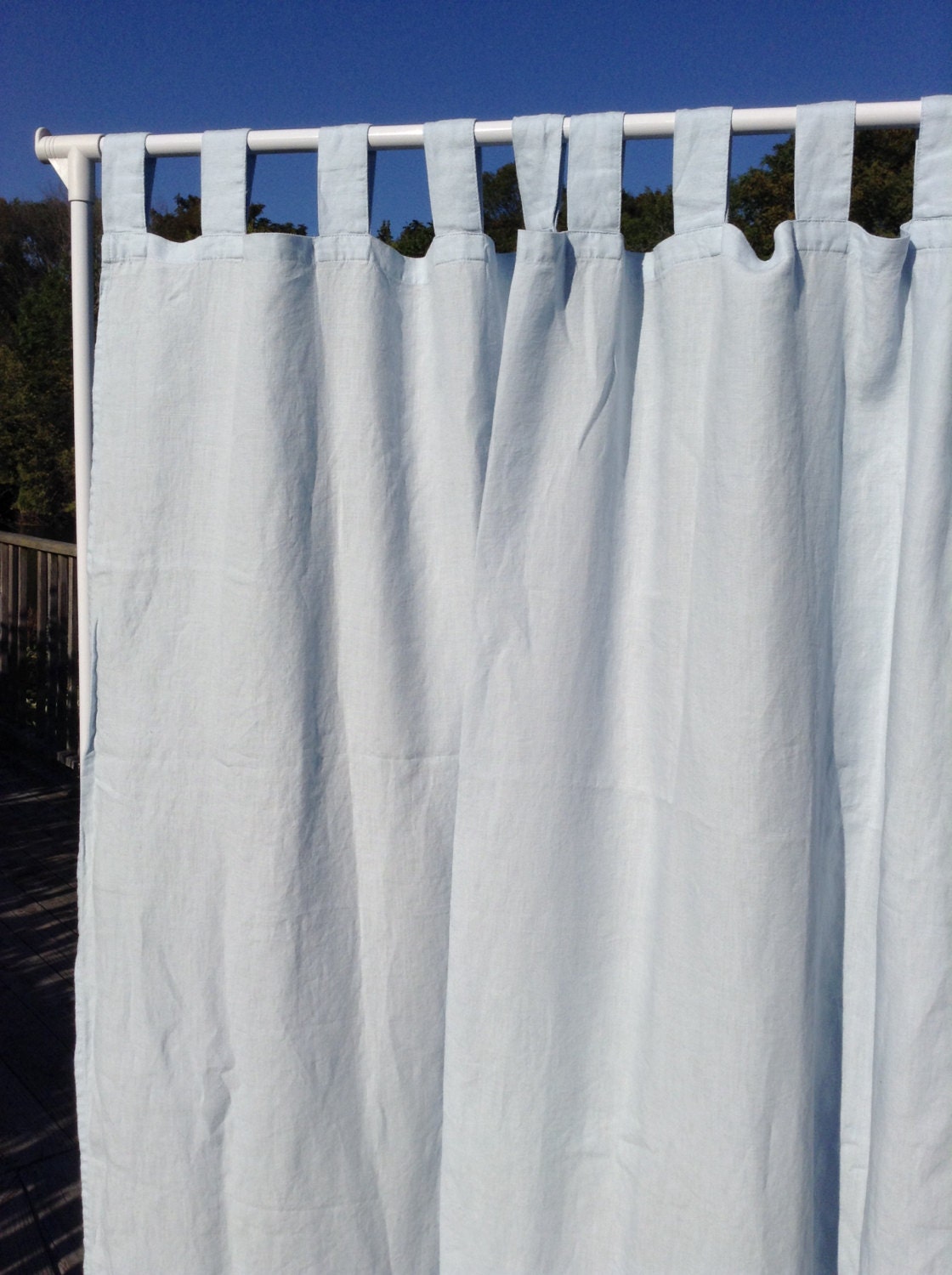 Pale Blue 51 x 100 Pure Linen Curtain Panel by lowprofileluxury