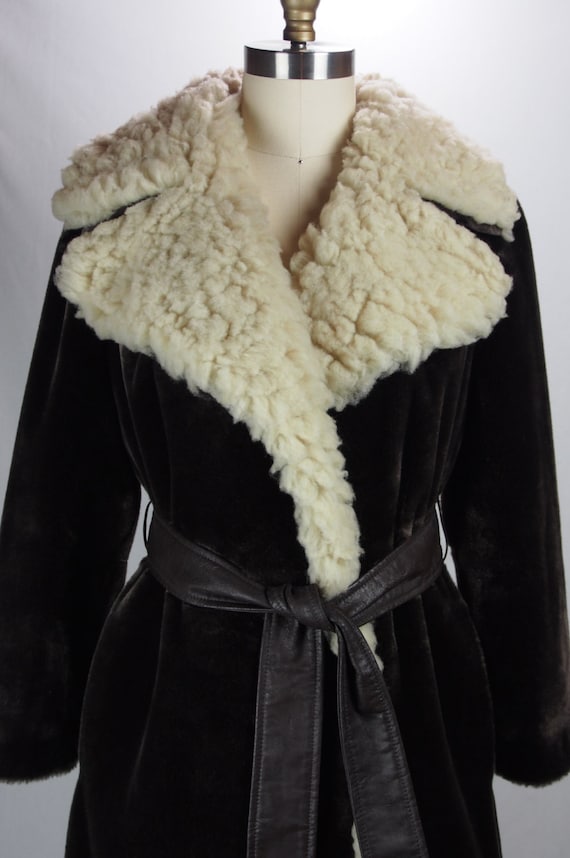 Vintage 1970s Fabulous Faux Fur Wrap Coat by Peter Max