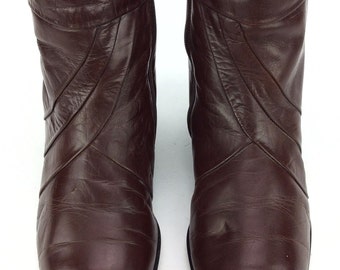 Men's Vintage Stacy Adams Brown Leather Zipper Ankle Beatle Boots Sz. 8 1/2