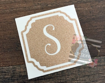 Glitter Monogram | Personalized Decal | Glitter Decal | Yeti Decal | Yeti Tumbler Decal | Glitter Sticker | Custom Decal