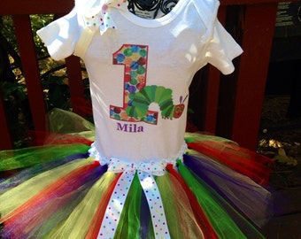 Very hungry caterpillar birthday tutu set