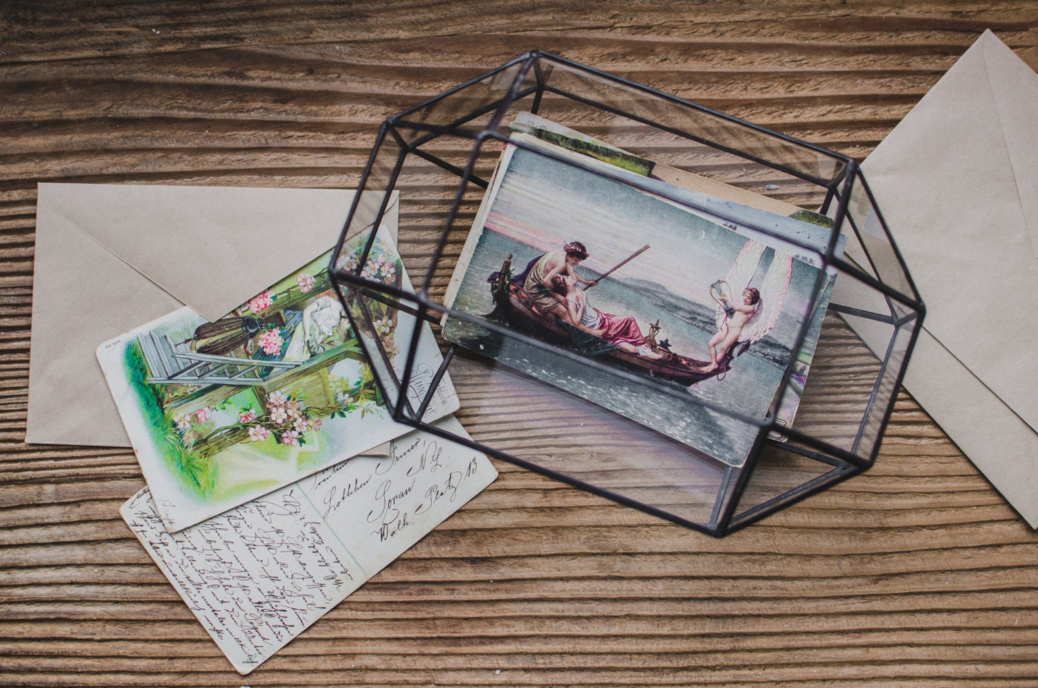 Medium Wedding Card Holder Glass Box Terrarium for Cards