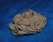2 1/4" Baby DOLL with Minute Croucheted DRESS BEAUTIFUL