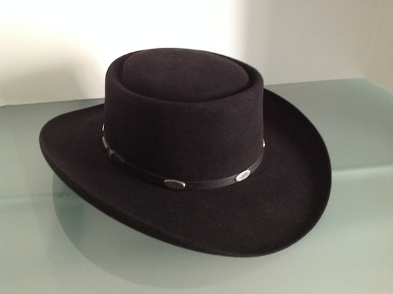 Stetson Cowboy Hat 4X Beaver Fur Felt Black Royal Flush in