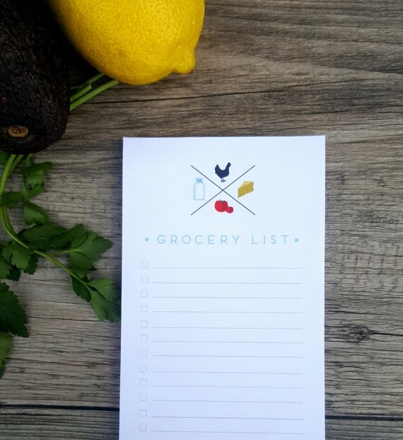 Grocery List Note Pad with