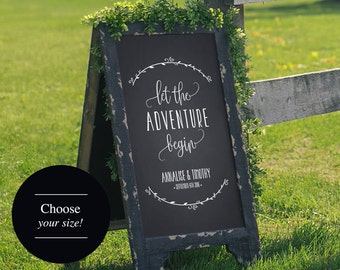 Wedding Welcome Sign, Wedding Sign, Let the Adventure Begin, Welcome to our Wedding Sign, Wedding Printable, PDF Instant Download #BPB250