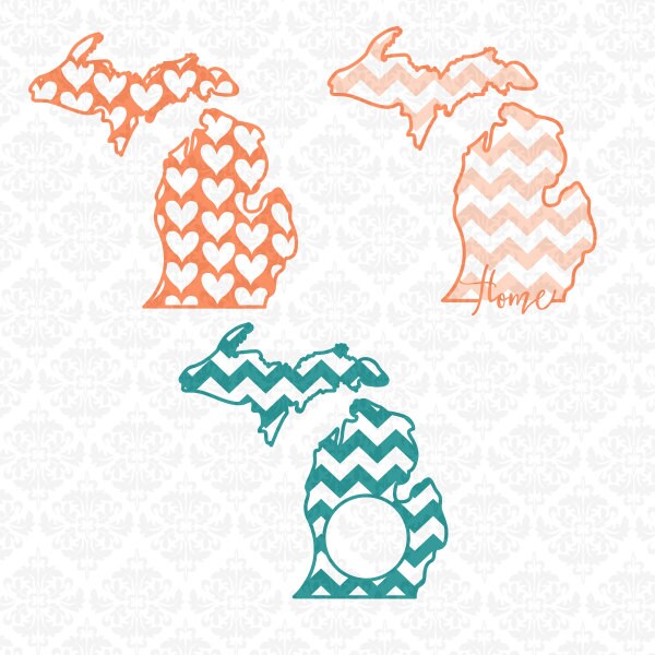 Download Michigan Outline Chevron Monogram Home Love Hearts SVG STUDIO