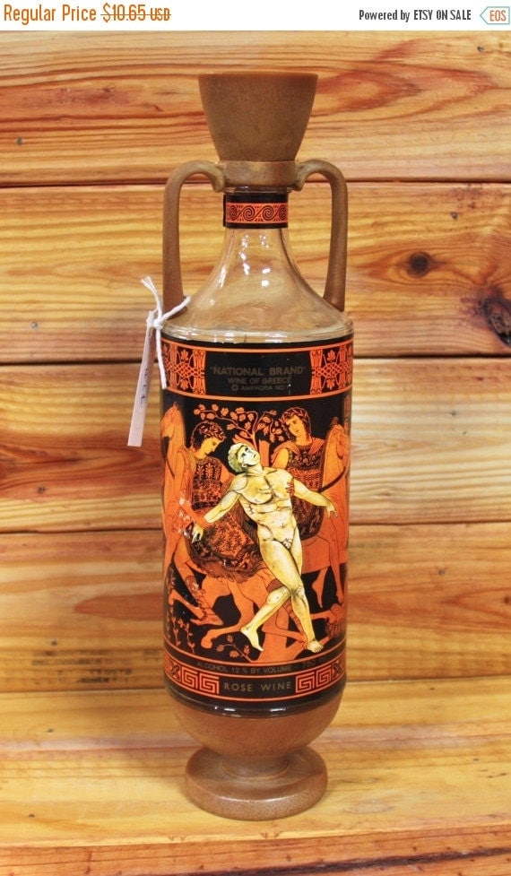 ON SALE Greek Rose Wine Empty Urn Bottle by ArtMaxAntiques on Etsy