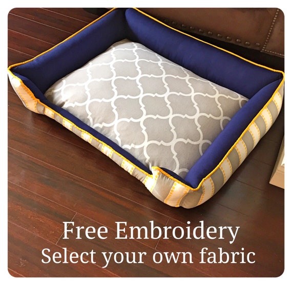 Large Dog Bed (Choose your fabric combination )