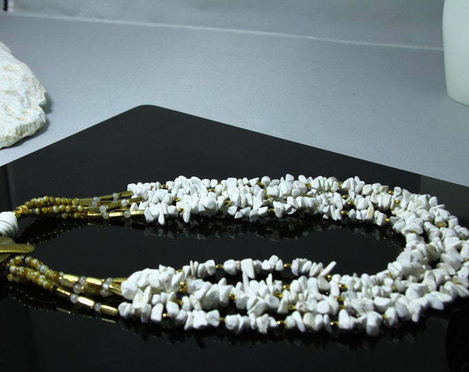 Multi strand Howlite gemstone necklace