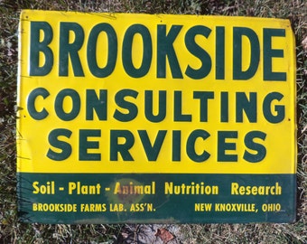 Brookside Consulting Services New Knoxville OH Vintage Metal Advertising sign