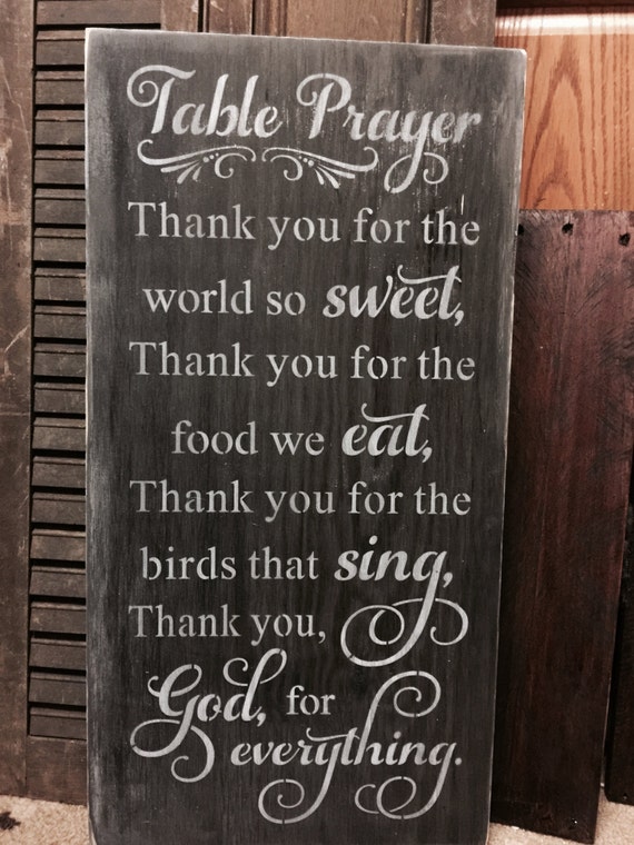 Table Prayer Sign Kitchen Sign Food Prayer by MyShutterDoor