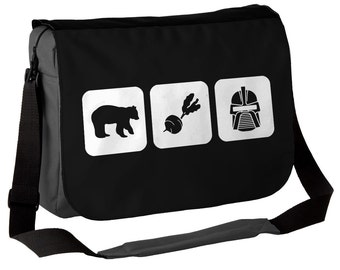 Bears Beets Battlestar Galactica - Messenger Bag - Inspired by The Office / Dwight Schrute - Choice of Black/White