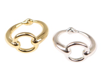 Open Circle Scarf ring Yellow gold nickle free plated bronze Scarf holder Elegant Scarf Pin beautiful pouch box gift packed Flora Koh