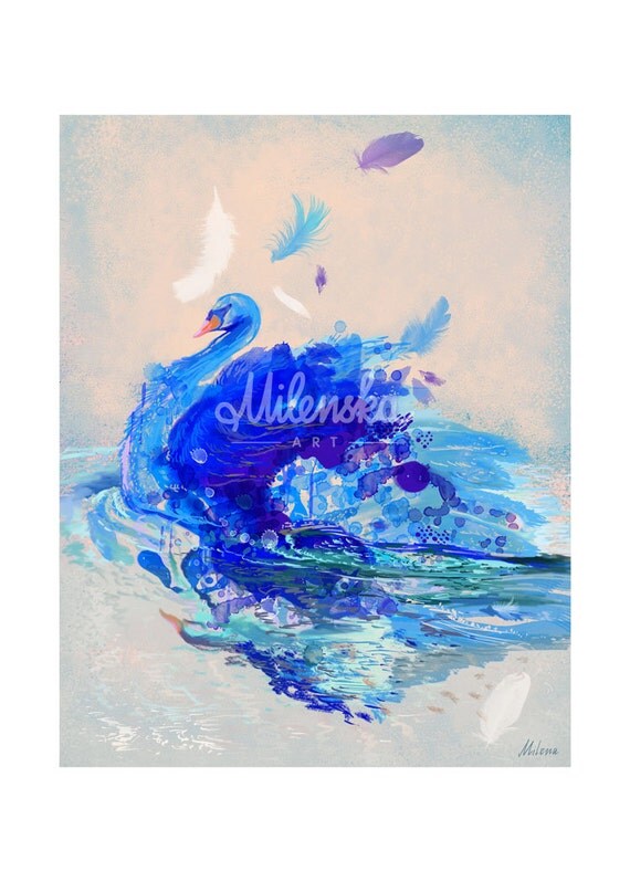 Blue swan Limited Edition of 45 copies digital print on fine
