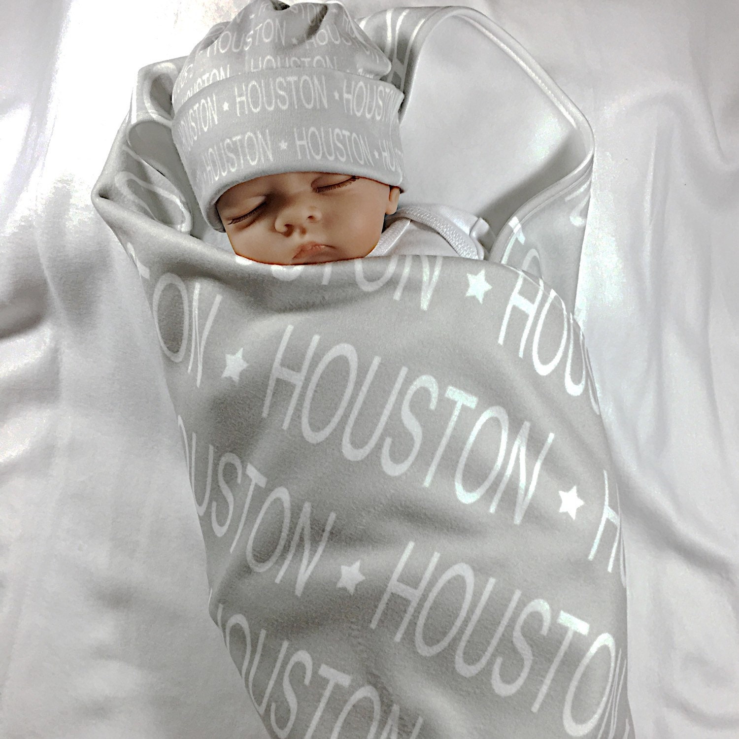 Personalized Gray Baby BlanketBaby Name BlanketMonogrammed
