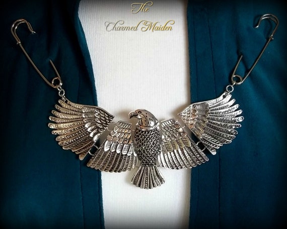 Eagle Cloak Fastener Silver Eagle Cloak Clasp by TheCharmedMaiden