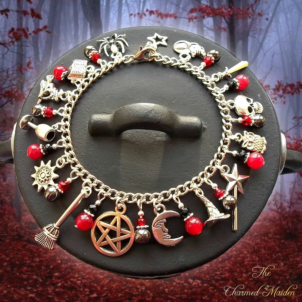 Wicca Charm Bracelet Witch Charm Bracelet Wiccan Bracelet