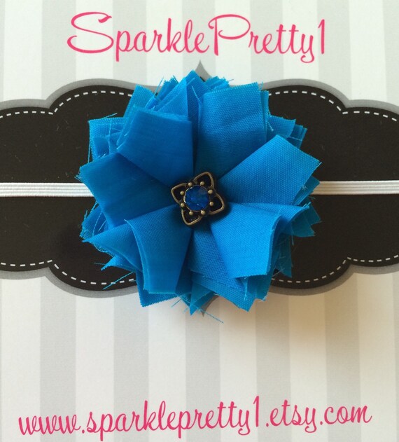 Beautiful blue elastic headband by Sparklepretty1 on Etsy