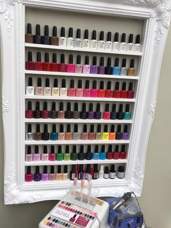 Nail polish display rack shabby chic glamour foe OPI Gelish