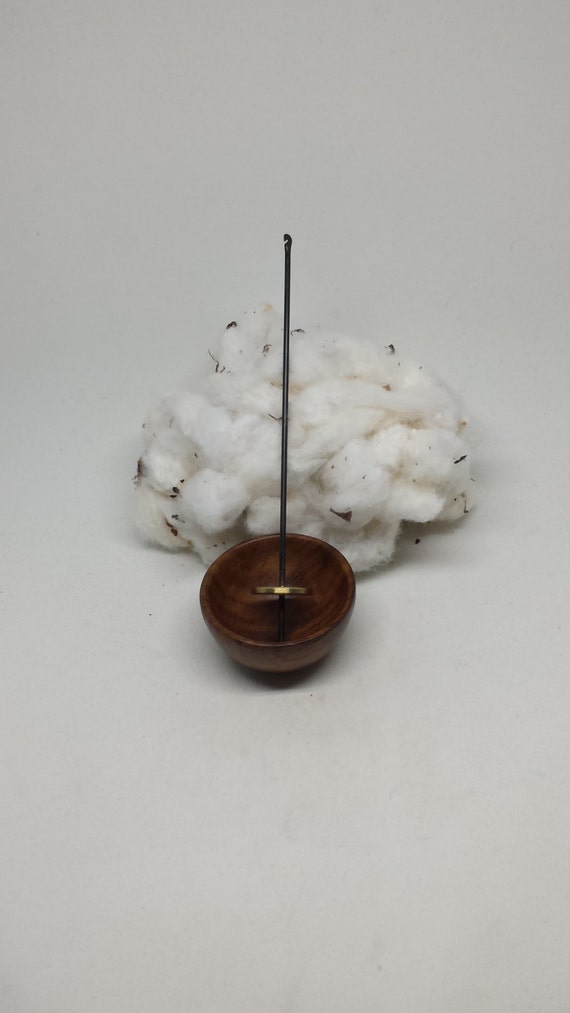 Cotton Fiber Spinning Tahkli Spindle Wood Supported Spindle