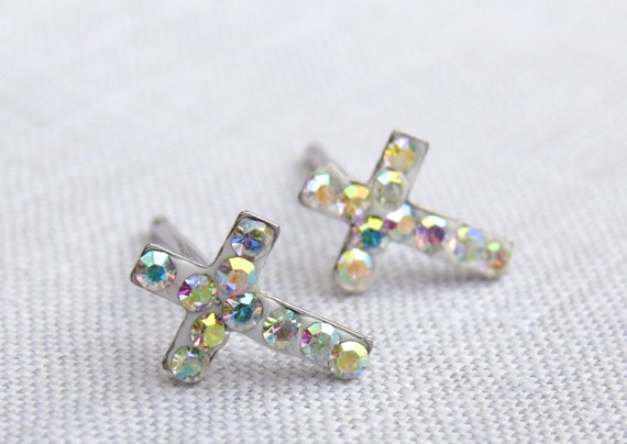 Tiny Cross Earrings