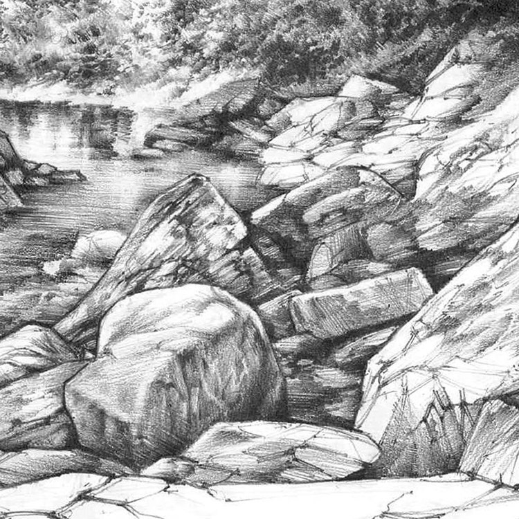 ORIGINAL pencil landscape by Katarzyna by KatarzynaKmiecikART