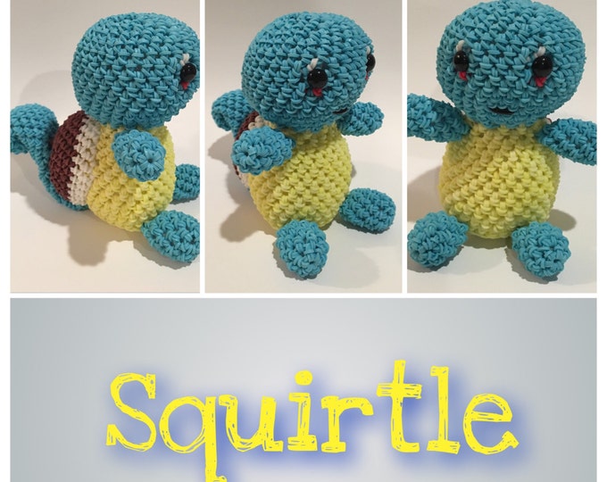 Squirtle (Pokémon) Rubber Band Figure, Rainbow Loom Loomigurumi, Rainbow Loom Character