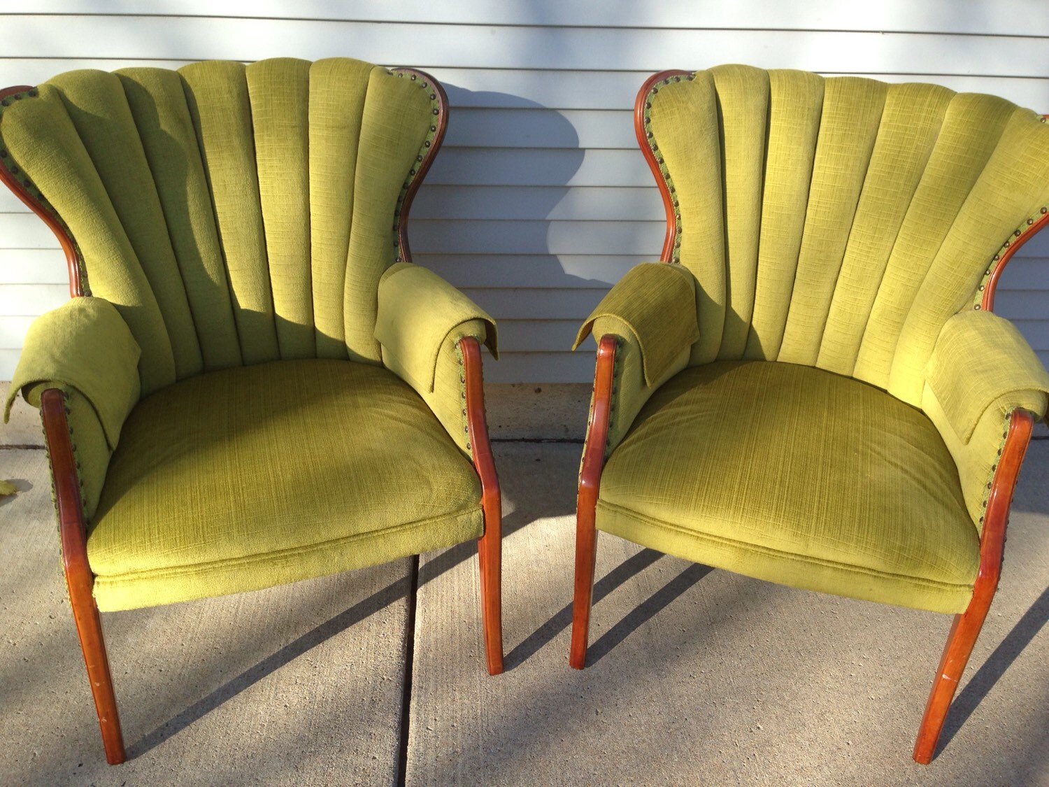 Set of 2 Vintage Green Chairs Haute Juice