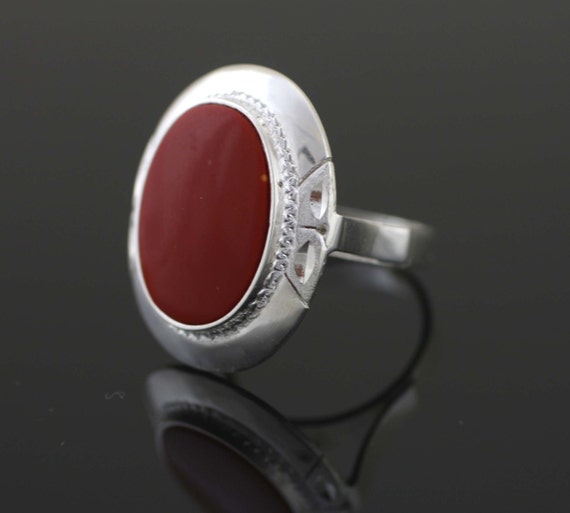 Red Jasper Ring Natural Red Jasper Stone Ring by Alyssasdreams