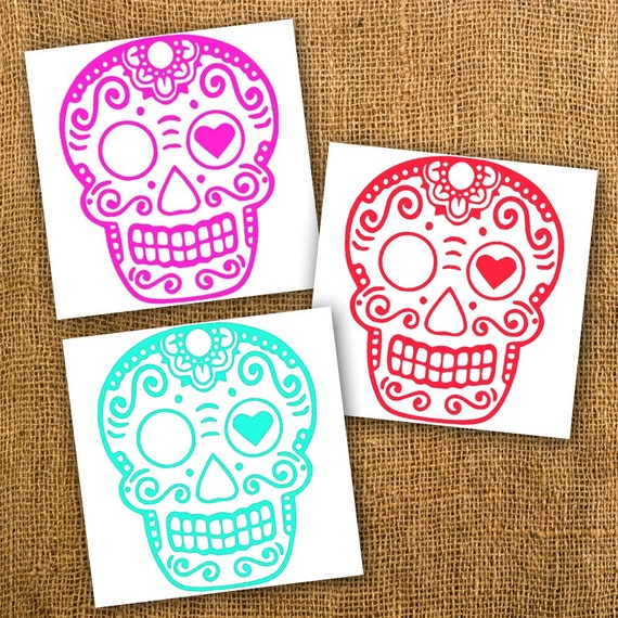 Sugar Skull Vinyl Decal Sticker Multiple Colors