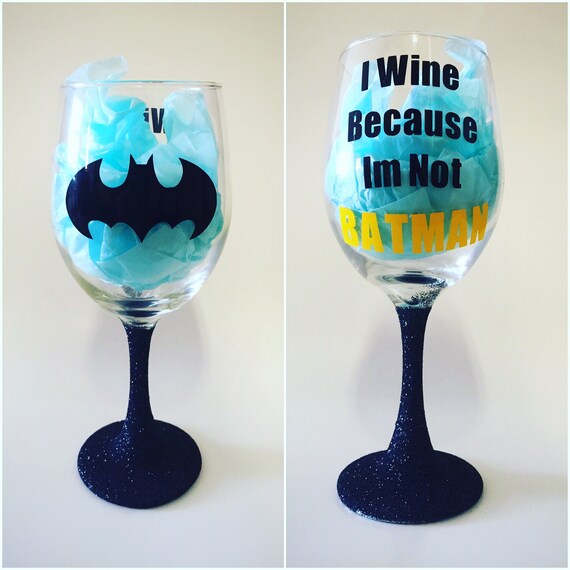Batman wine glass