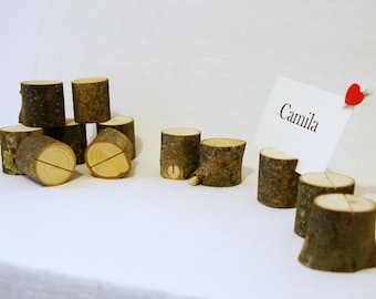 8 place card holders, rustic wedding place card holders, wedding card holders, wood card holders