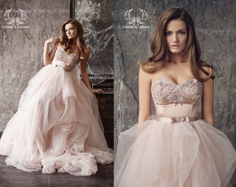 Wedding dress. Blush wedding dress. Blush bride dress. Pink wedding dress. Princess wedding dresses. Wedding gown. Bride dress.