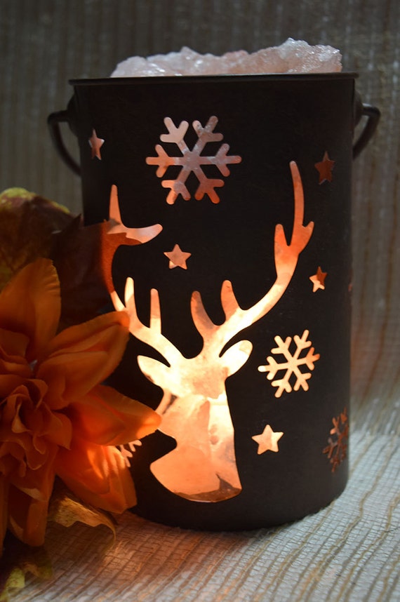 Deer Silhouette Himalayan Salt Lamp Medium Sized Deer