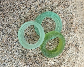 3 Large Glass Rings Lampwork Beads SRA