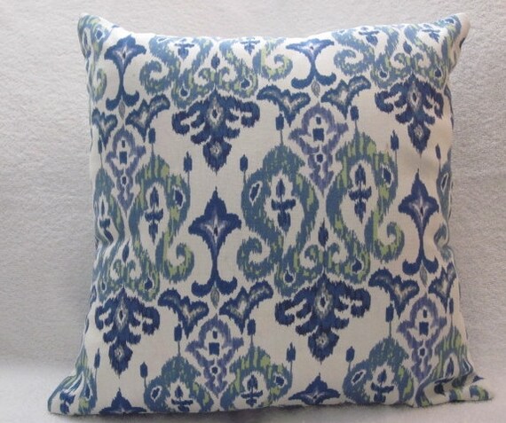 blue ikat pillow cover