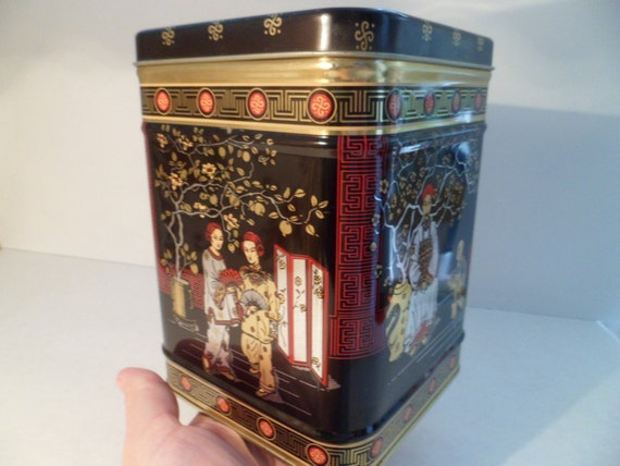 Vintage Big Chinese Tea Box Vintage Metal Tin Box For