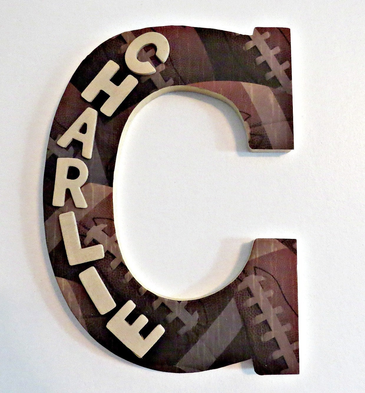 Football Themed Wall Letter Wall letter Name art Hanging